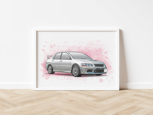 Personalised Mitsubishi Evo 7 Art Print