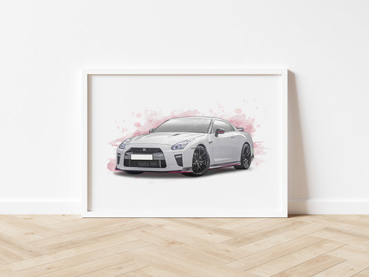 Personalised Nissan GTR Art Print