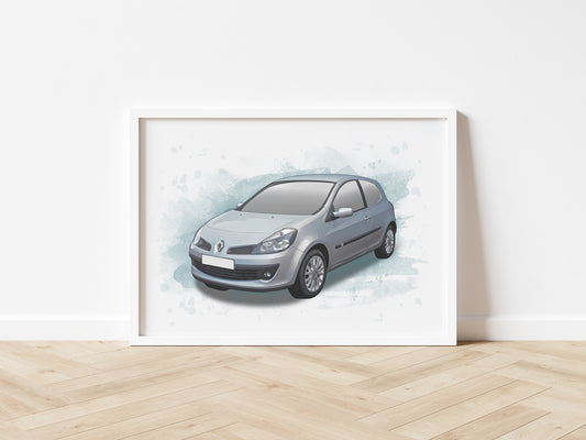 Personalised Renault Clio MK3 Art Print