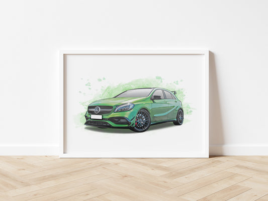 Personalised Mercedes Benz A Class A45 Art Print