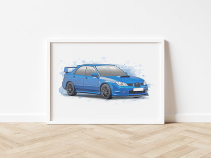 Personalised Subaru Impreza MK2 Art Print