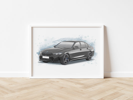 Personalised BMW 3 Series G20 Art Print