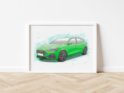 Personalised Ford Focus ST MK4.5 Art Print