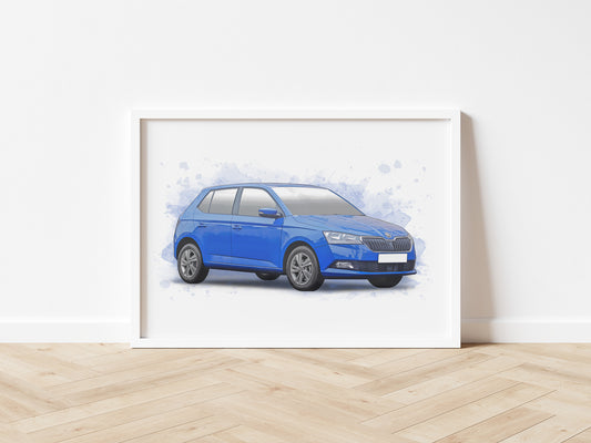 Personalised Skoda Fabia MK3 Art Print