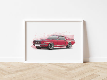 Personalised Ford Shelby GT500 Art Print