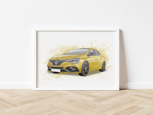 Personalised Renault Megane RS Art Print