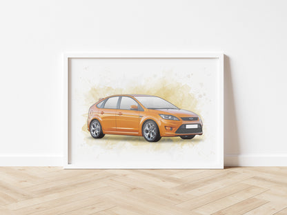 Personalised Ford Focus ST MK2 Art Print