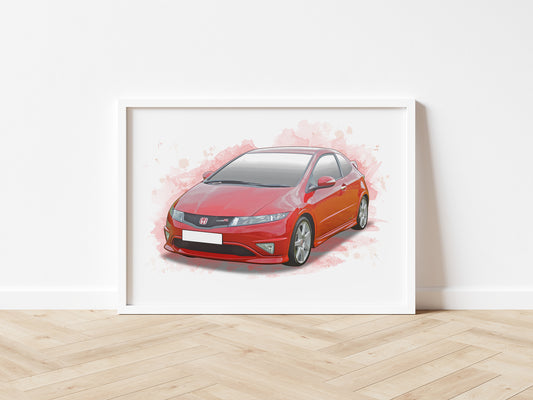 Personalised Honda Civic Type R FN2 Art Print