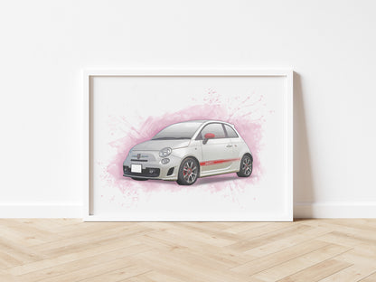 Personalised Abarth 500 Art Print