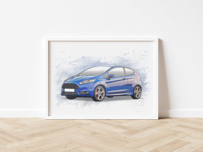 Personalised Ford Fiesta ST MK7 Art Print