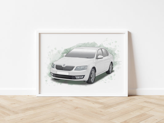 Personalised Skoda Octavia MK3 Art Print