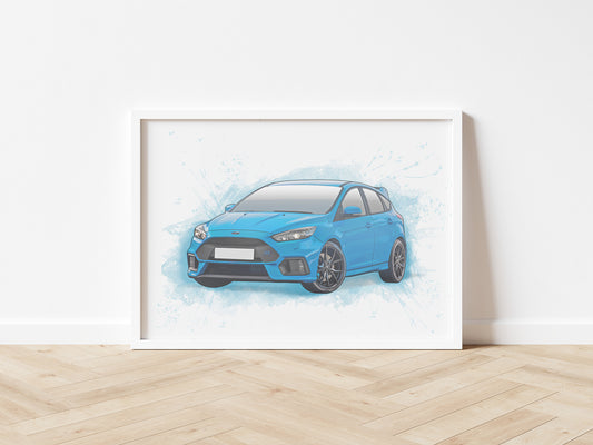 Personalised Ford Focus RS MK3 Art Print