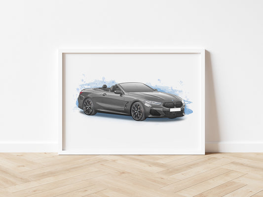 Personalised BMW 8 Series Convertible Art Print