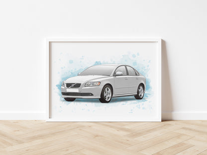 Personalised Volvo S40 Art Print