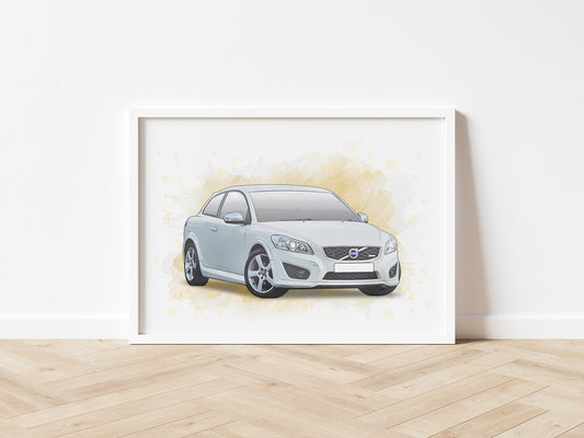 Personalised Volvo C30 Art Print