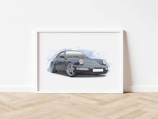 Personalised Porsche 911 964 Art Print