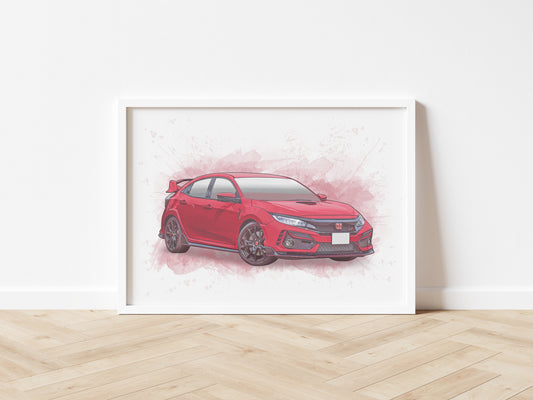 Personalised Honda Civic Type R FK8 Art Print