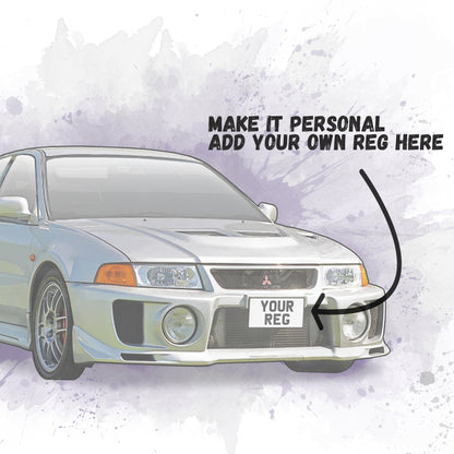 Personalised Mitsubishi Evo 5 Art Print