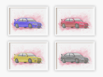 Personalised Mitsubishi Evo 7 Art Print