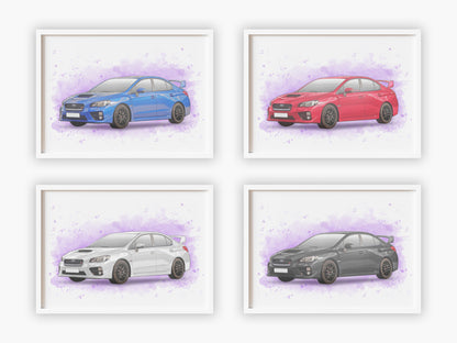 Personalised Subaru WRX STI Art Print