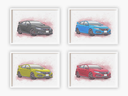 Personalised Honda Civic Type R FK8 Art Print