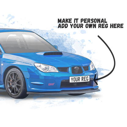 Personalised Subaru Impreza MK2 Art Print