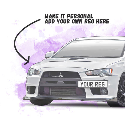 Personalised Mitsubishi Evo X 10 Art Print