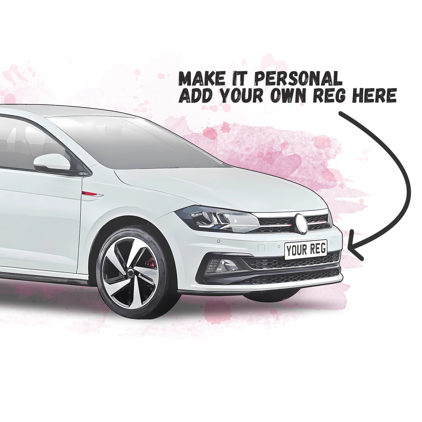 Personalised Volkswagen Polo Art Print