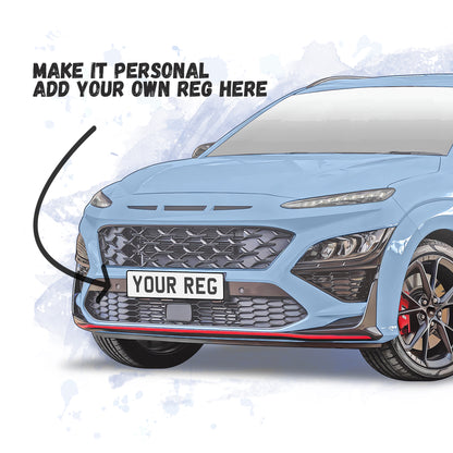 Personalised Hyundai Kona N Art Print