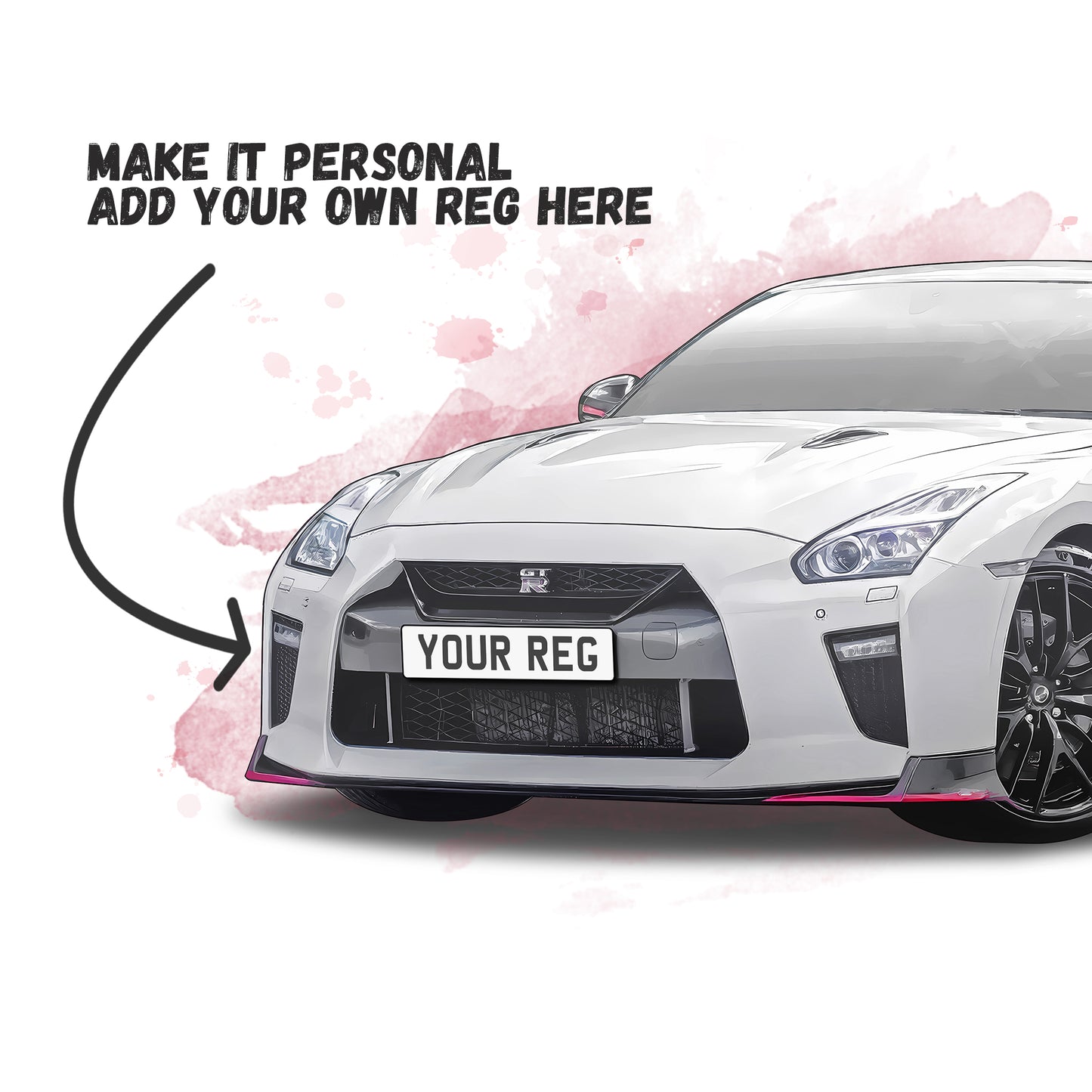 Personalised Nissan GTR Art Print