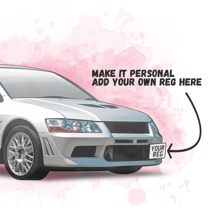 Personalised Mitsubishi Evo 7 Art Print