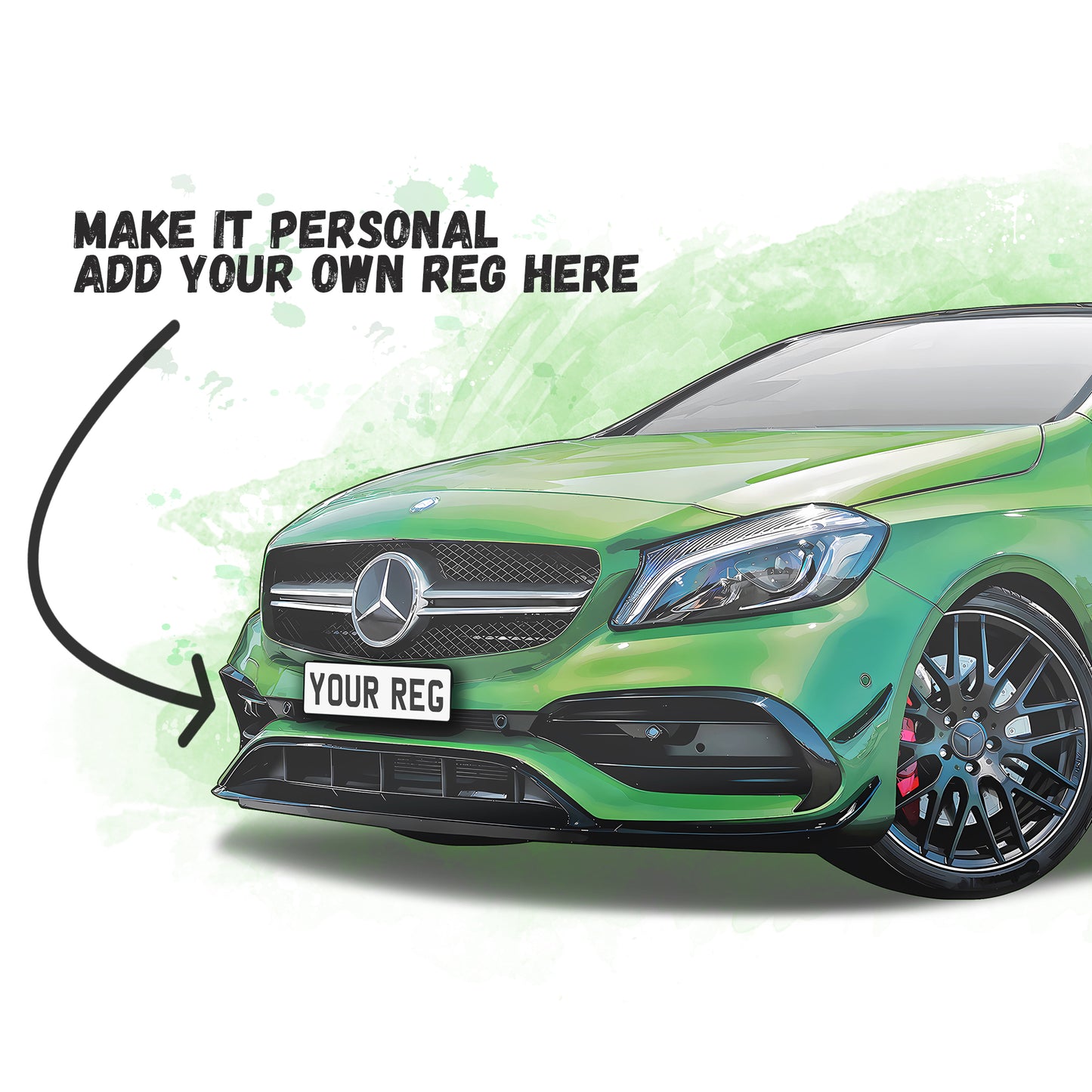 Personalised Mercedes Benz A Class A45 Art Print