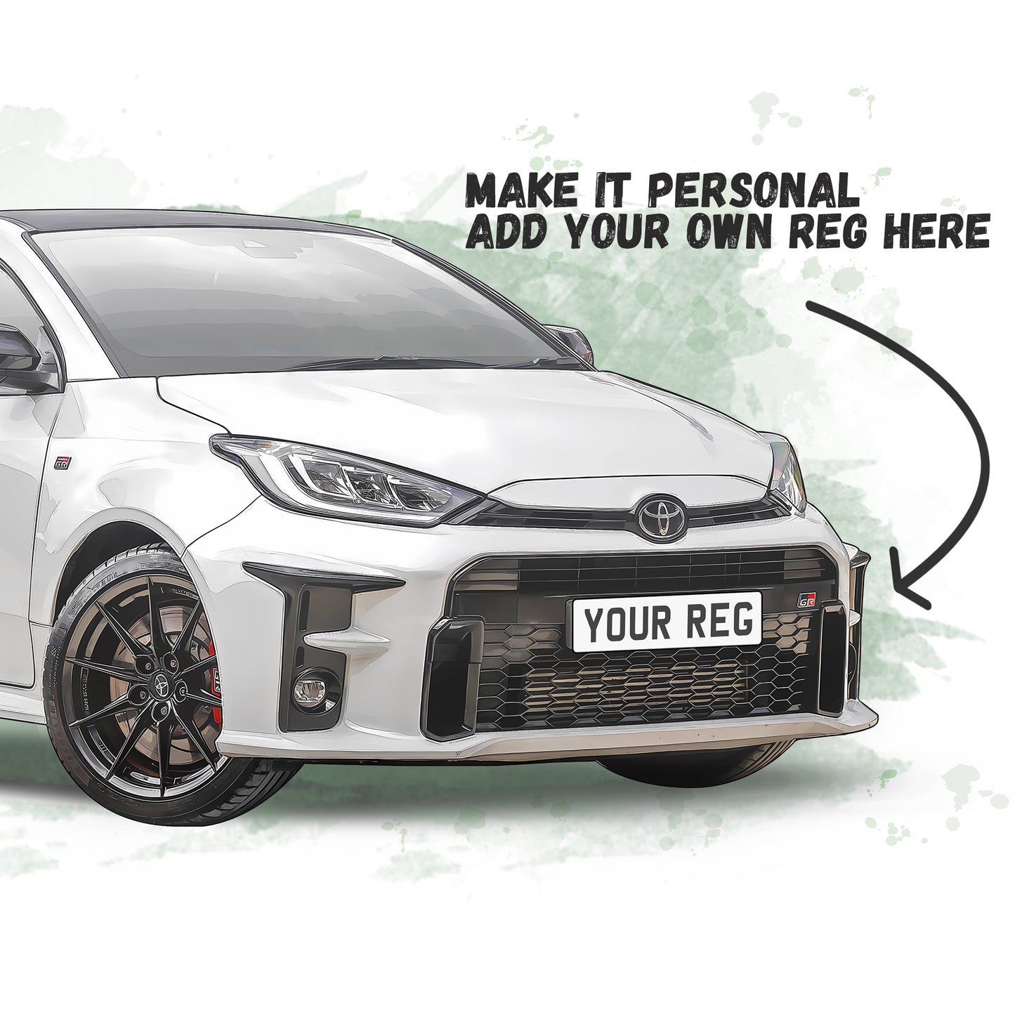 Personalised Toyota Yaris GR Art Print