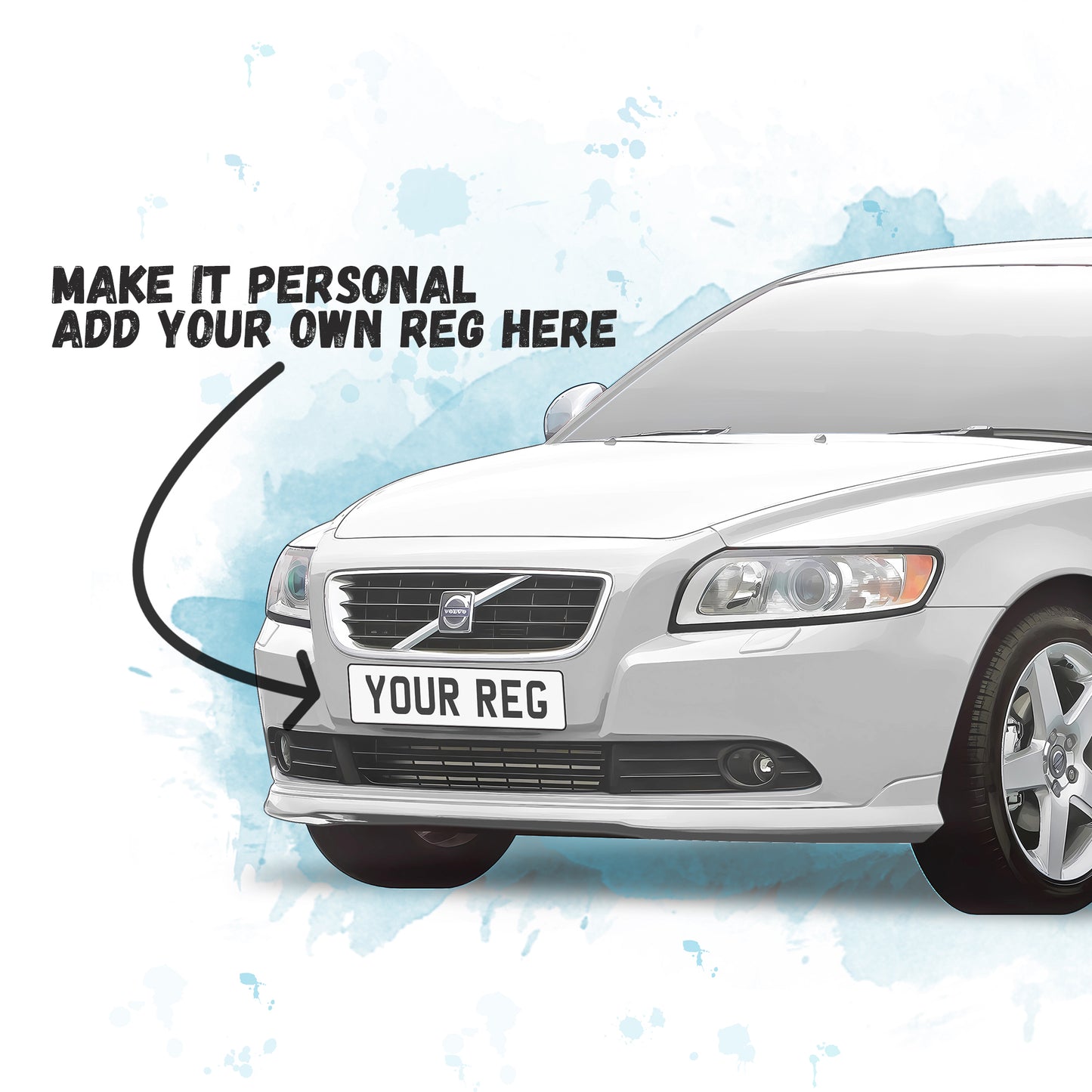 Personalised Volvo S40 Art Print