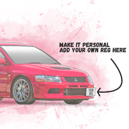 Personalised Mitsubishi Evo 7 Art Print