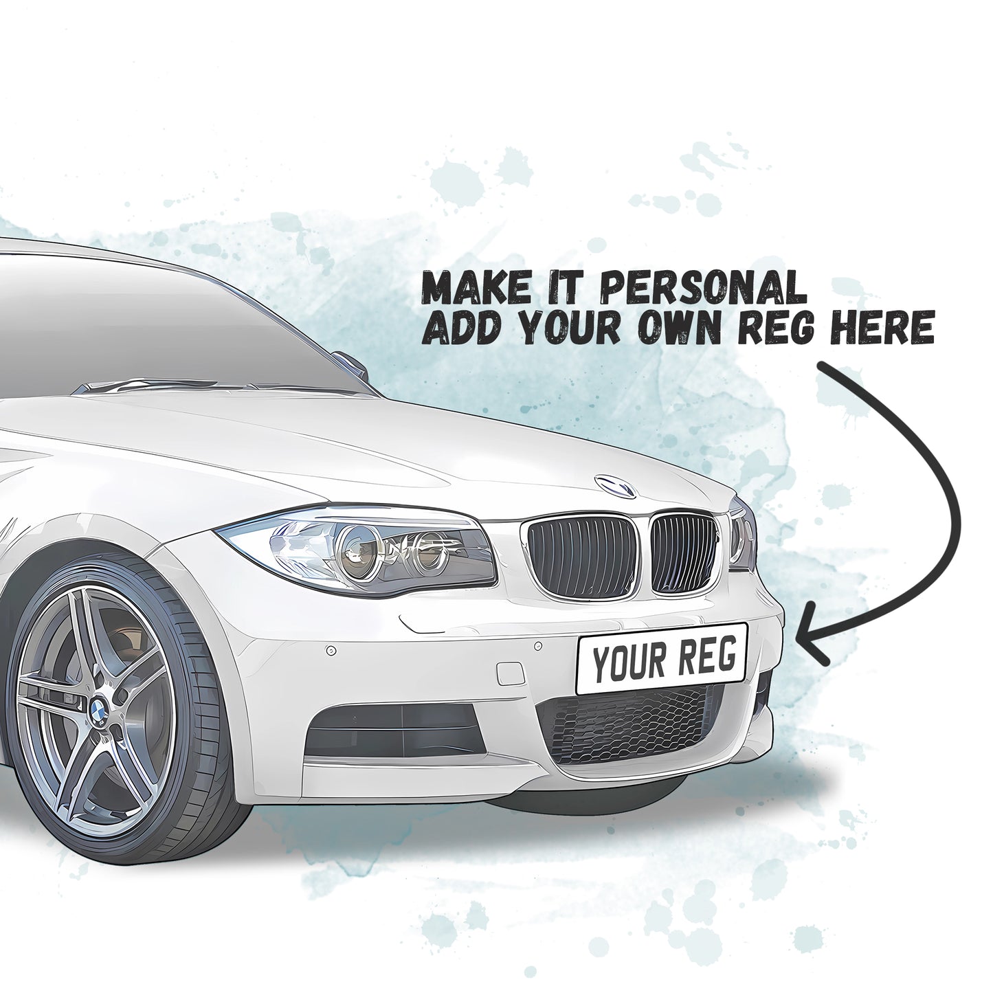 Personalised BMW 1 Series Coupe Art Print