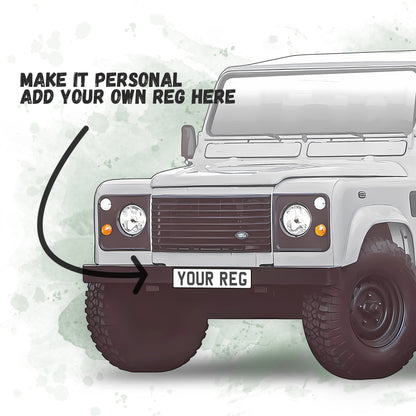 Personalised Land Rover Defender Art Print