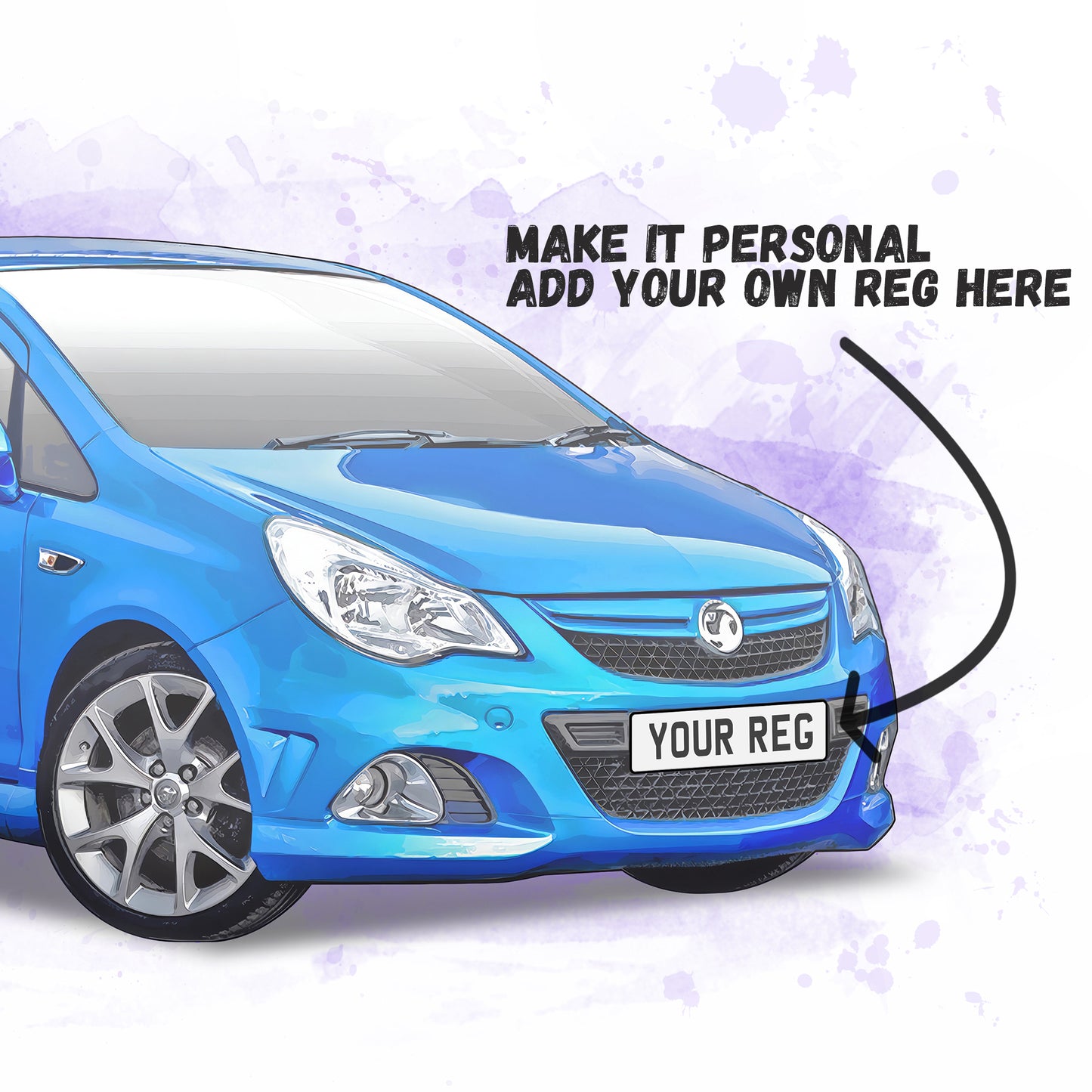 Personalised Vauxhall Corsa D Art Print