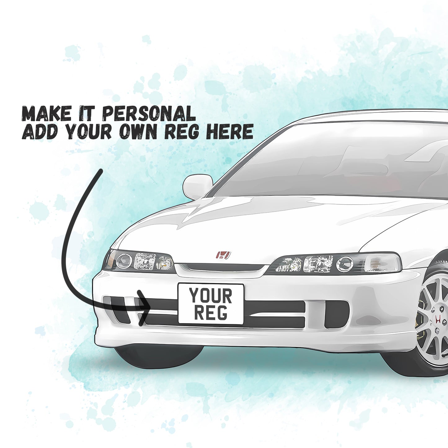 Personalised Honda Integra DC4 Art Print