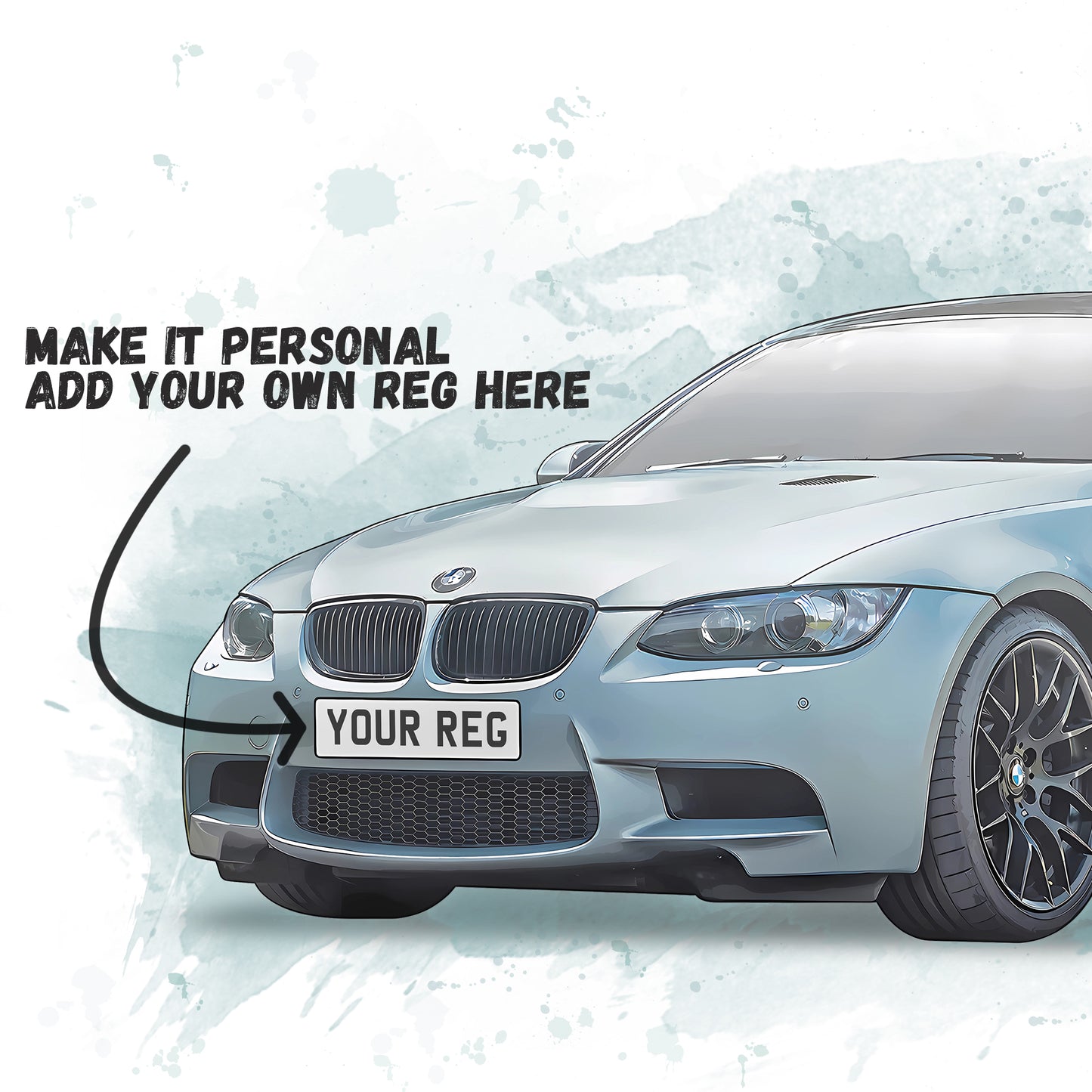 Personalised BMW M3 E92 Art Print