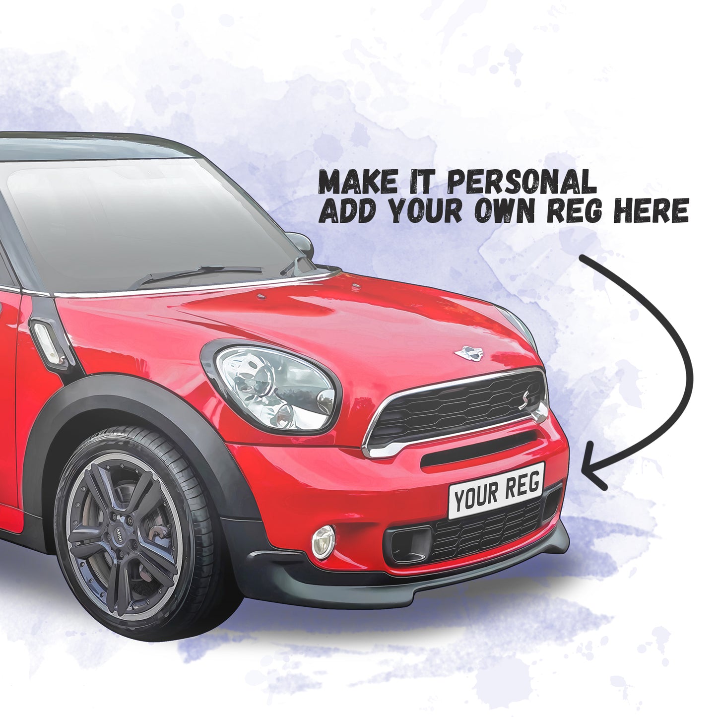 Personalised Mini Paceman S Art Print