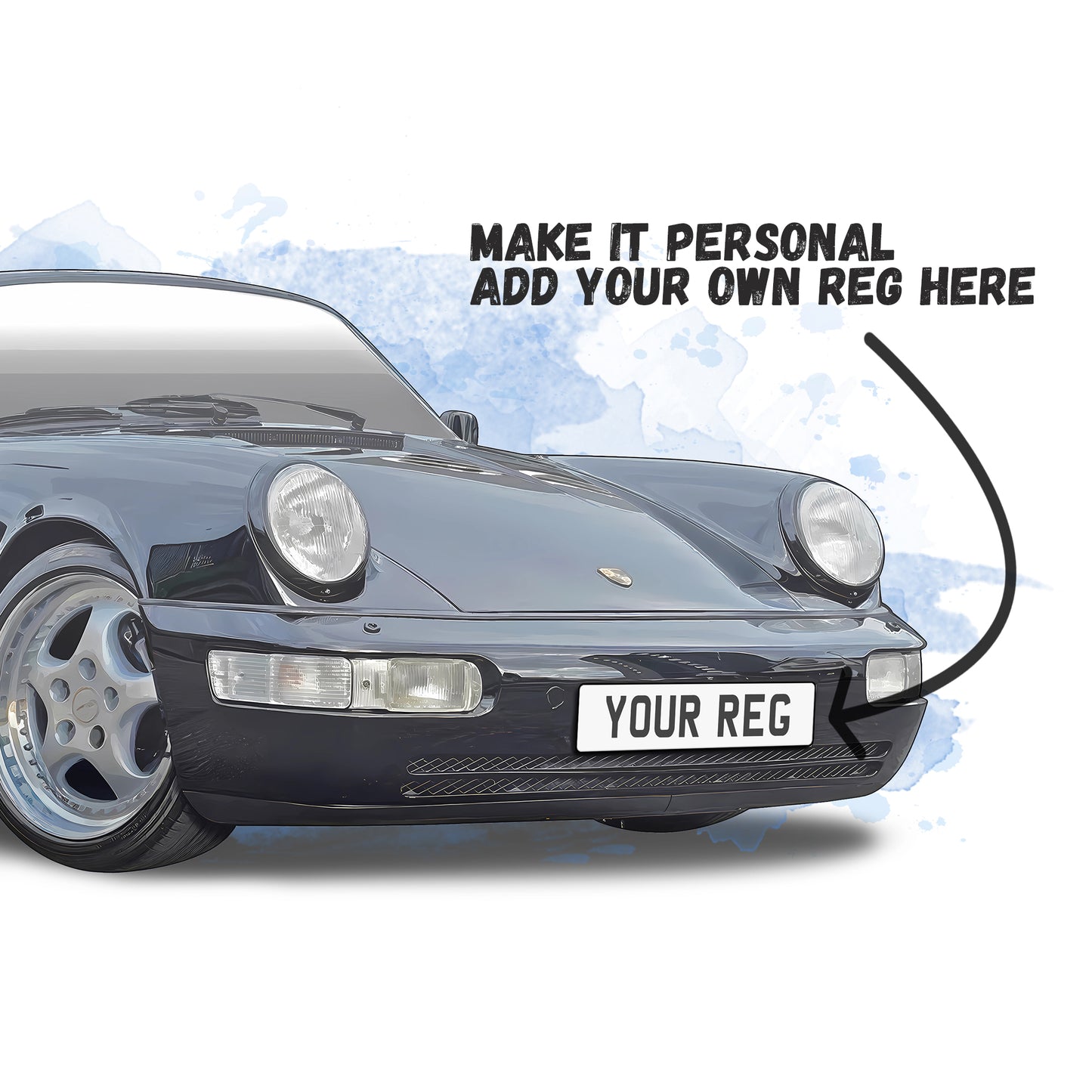 Personalised Porsche 911 964 Art Print