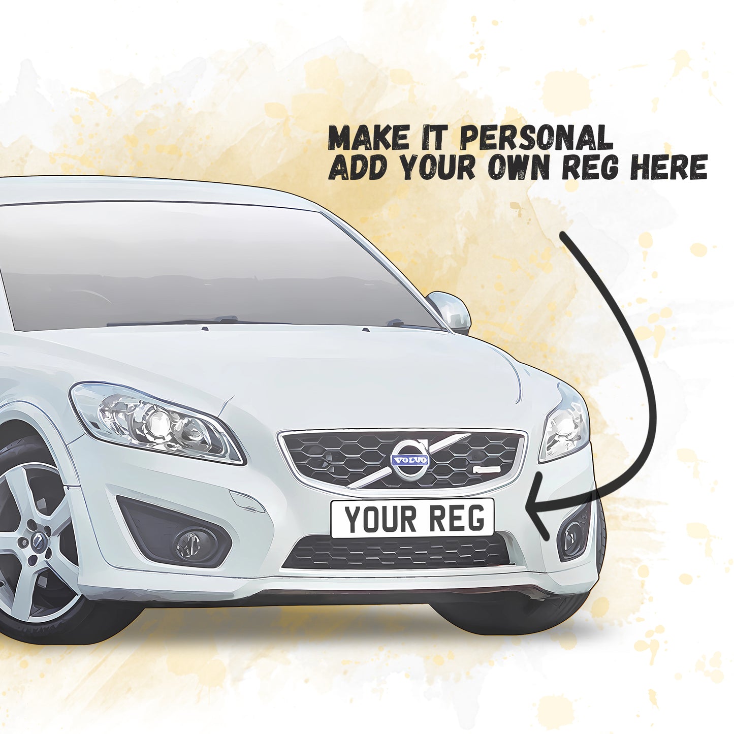 Personalised Volvo C30 Art Print