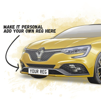 Personalised Renault Megane RS Art Print