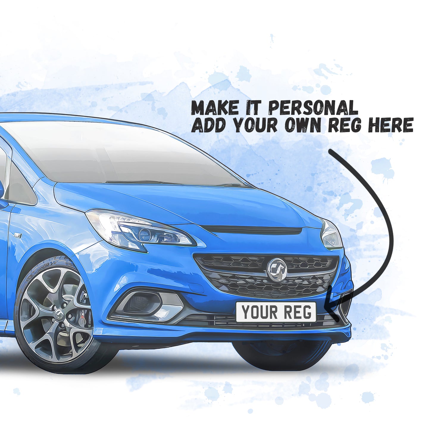 Personalised Vauxhall Corsa E Art Print