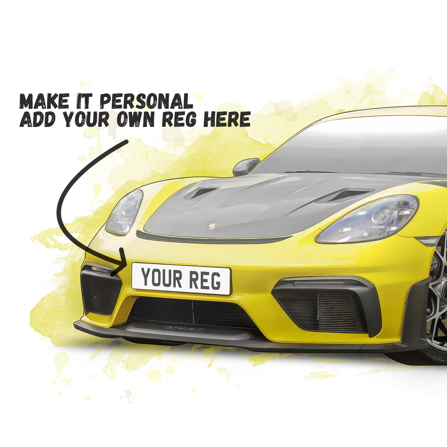 Personalised Porsche 718 Cayman GT4 RS Art Print