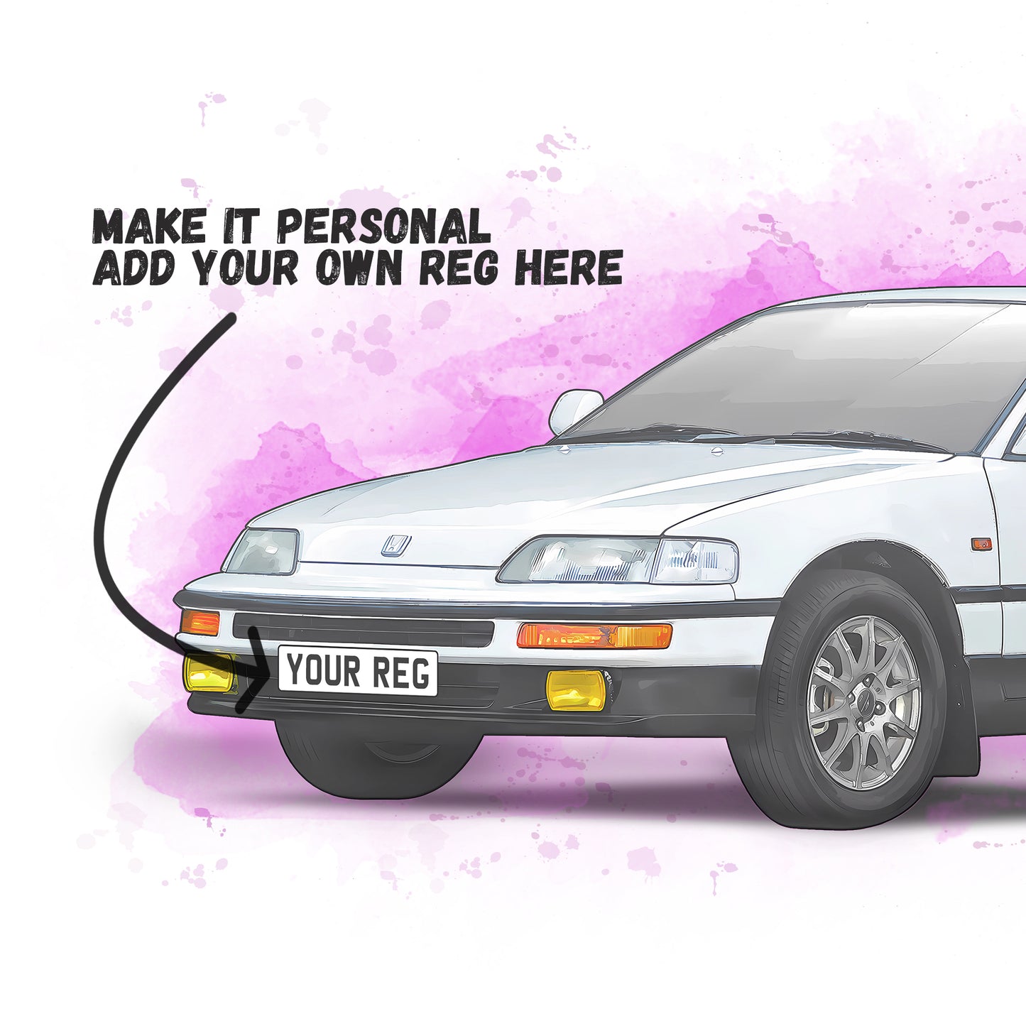 Personalised Honda CRX Art Print