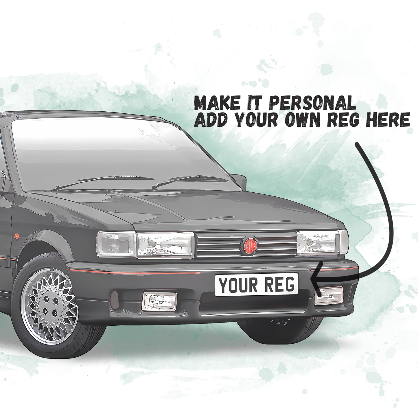 Personalised MG Maestro Turbo Art Print