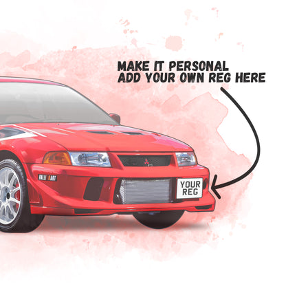 Personalised Mitsubishi Evo 6 Art Print - Tommi Makinen Edition