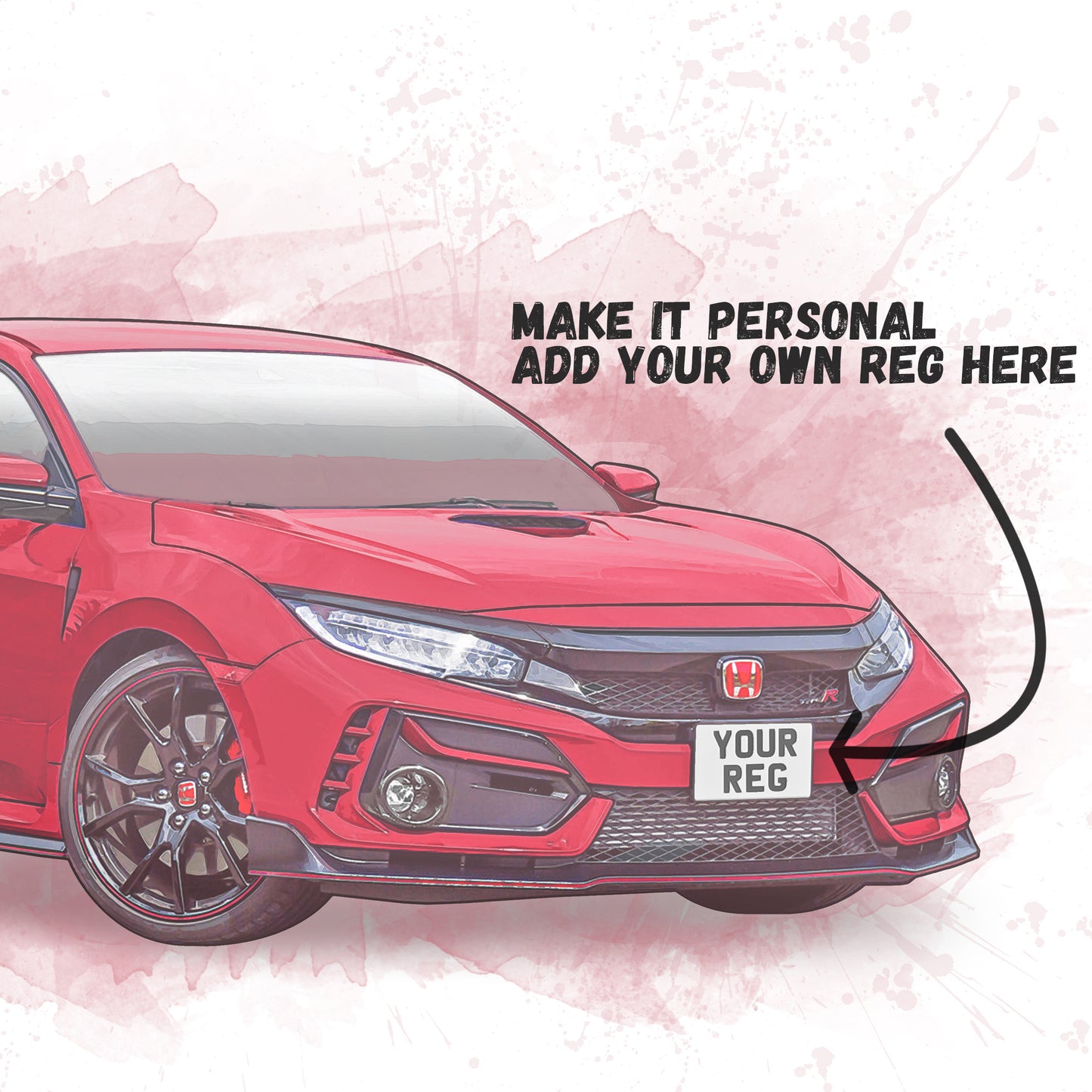 Personalised Honda Civic Type R FK8 Art Print